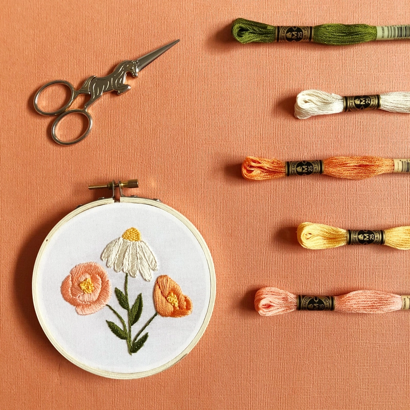 Embroidery Set for Beginners, Modern Floral Embroidery Kit, Embroidery Hoop  Embroidery Materials, Hand Embroidery Kit for Adults - AliExpress