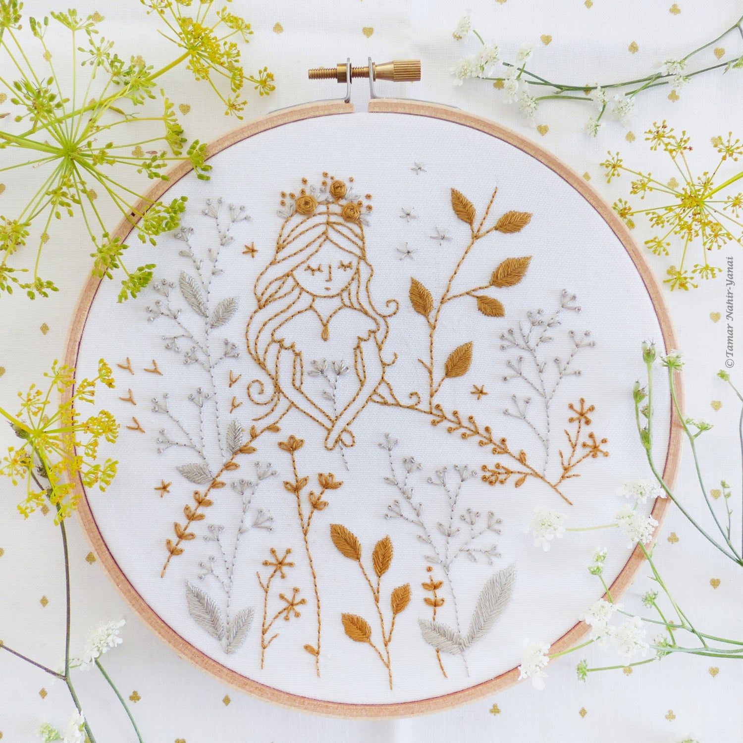 Gold and Gray Princess Embroidery Kit