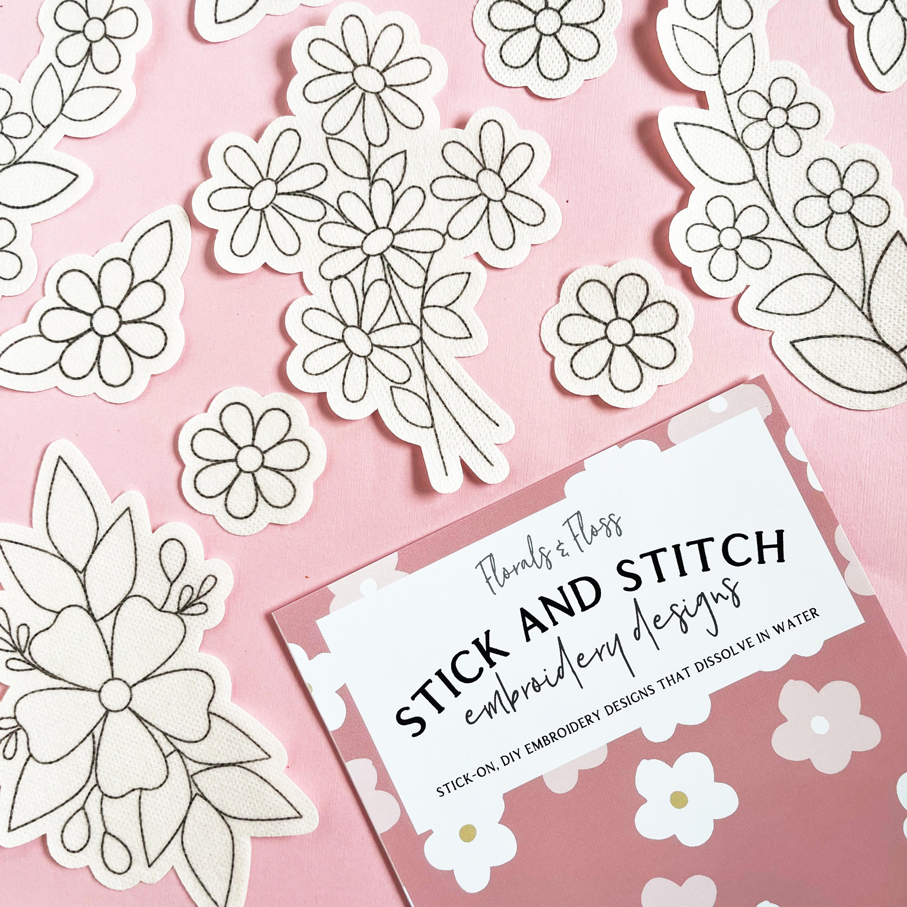Stickr 12 Washable Embroidery Stickers Floral Embroidery Stick & Stitch  Patches Stickers Embroidery Patterns for Beginners 