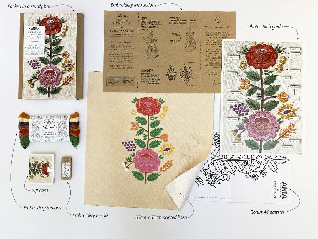 Modern Embroidery Kit - Ania