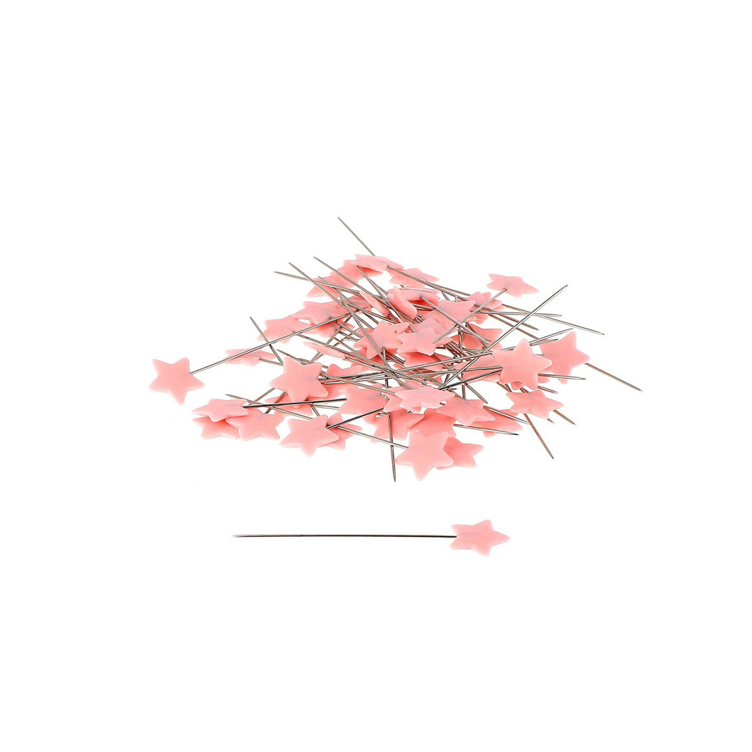 Pink Star Plastic Head Straight Pins