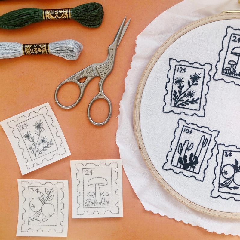 Botanical Stamps Stick & Stitch Embroidery Patterns