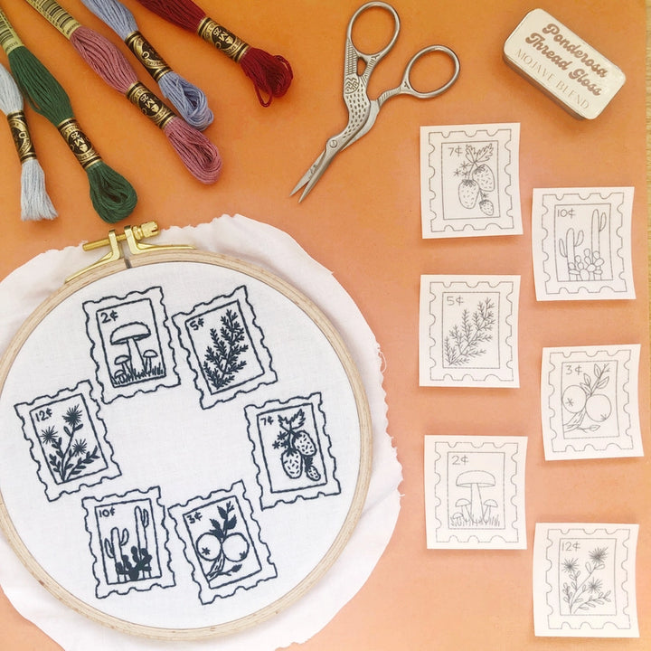 Botanical Stamps Stick & Stitch Embroidery Patterns