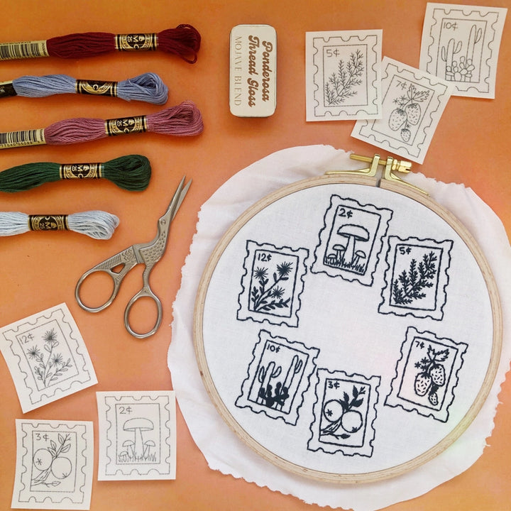 Botanical Stamps Stick & Stitch Embroidery Patterns