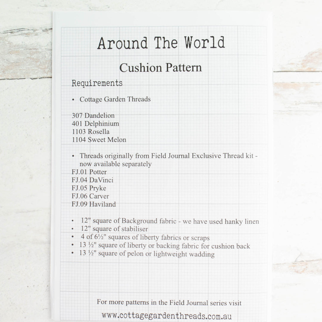 Around the World Cushion Sewing Pattern & Thread Set