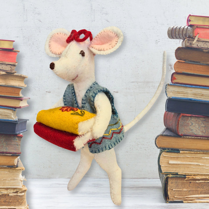 Little Mouse Librarian Felt Embroidery Craft Kit