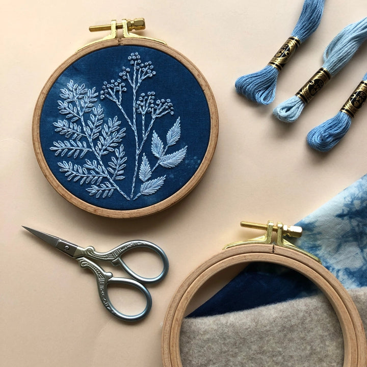 Cyanotype Botanicals Embroidery Kit