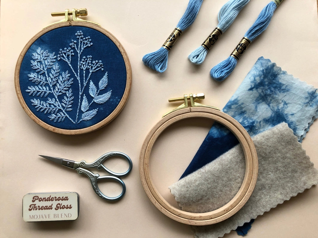 Cyanotype Botanicals Embroidery Kit