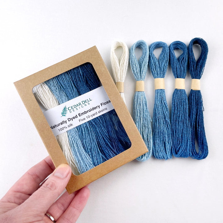 Indigo Dyed Silk Embroidery Floss