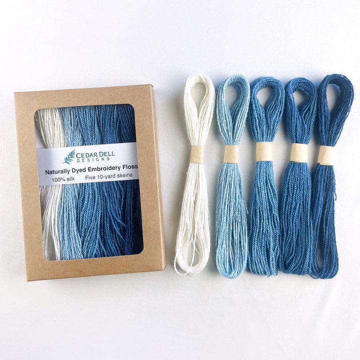 Indigo Dyed Silk Embroidery Floss