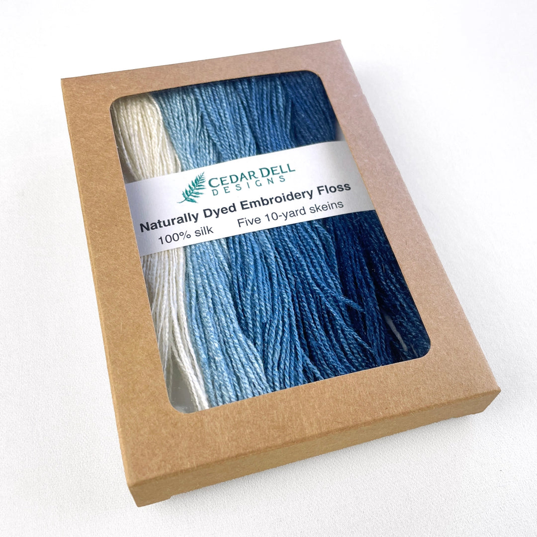 Indigo Dyed Silk Embroidery Floss