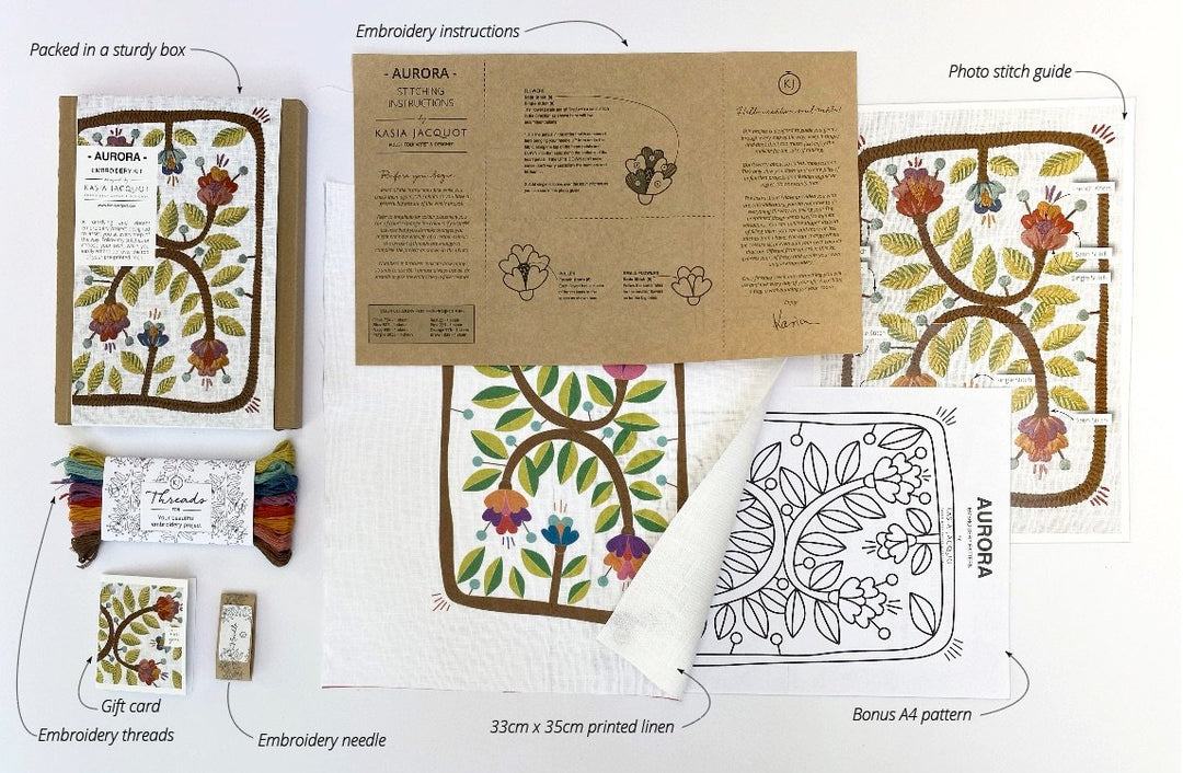 Modern Embroidery Kit - Aurora