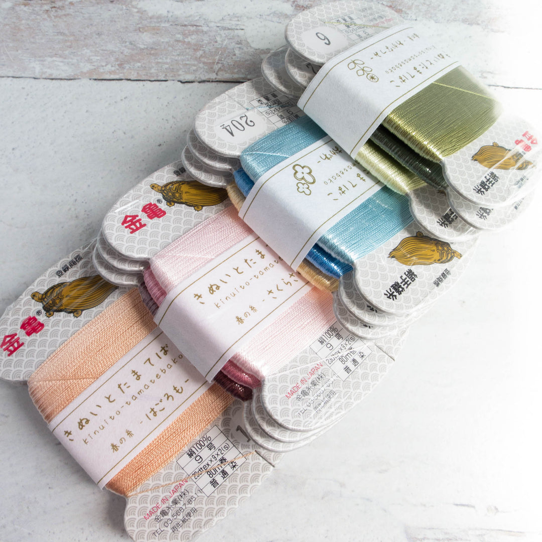 Japanese Ultra-Fine Hand Sewing Silk Thread Set - Spring