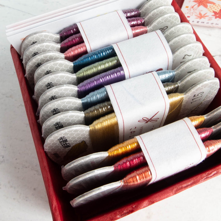 Japanese Ultra-Fine Hand Sewing Silk Thread Set - Fall