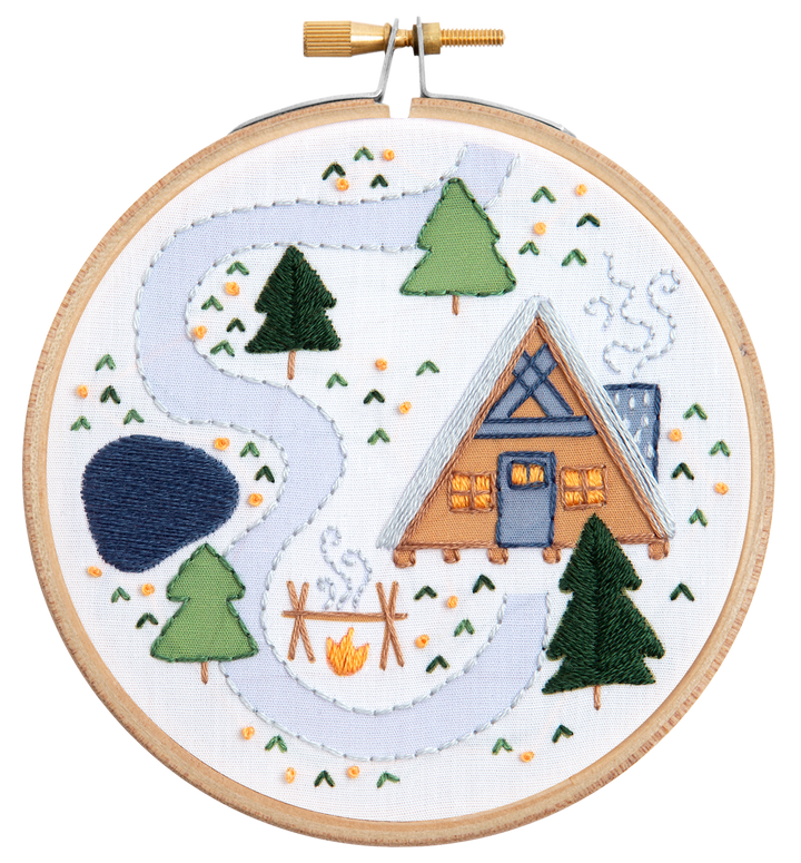 Log Cabin Mini Embroidery Kit