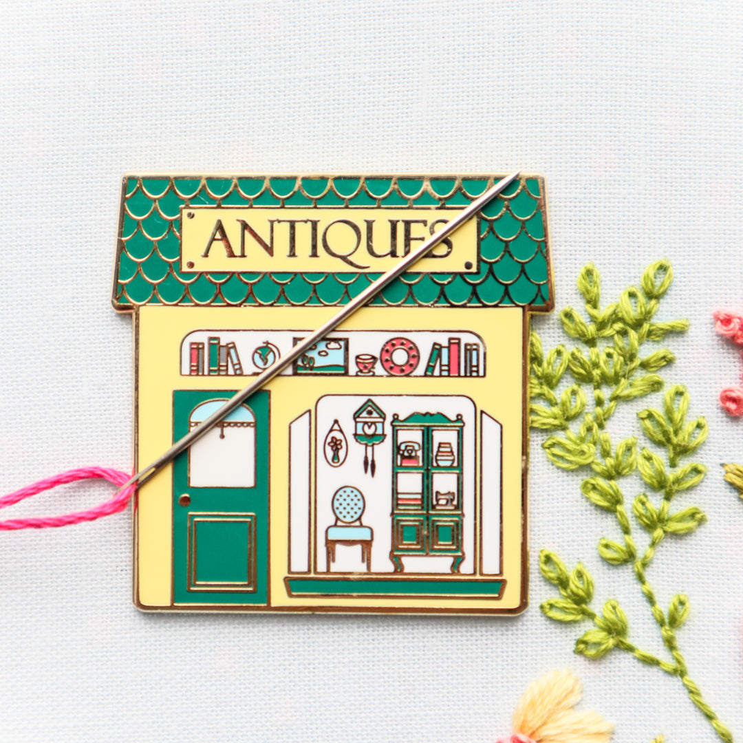 Antique Shop Enamel Needle Minder