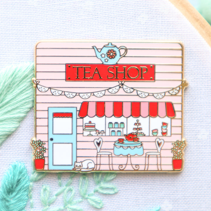 Tea Shop Enamel Needle Minder