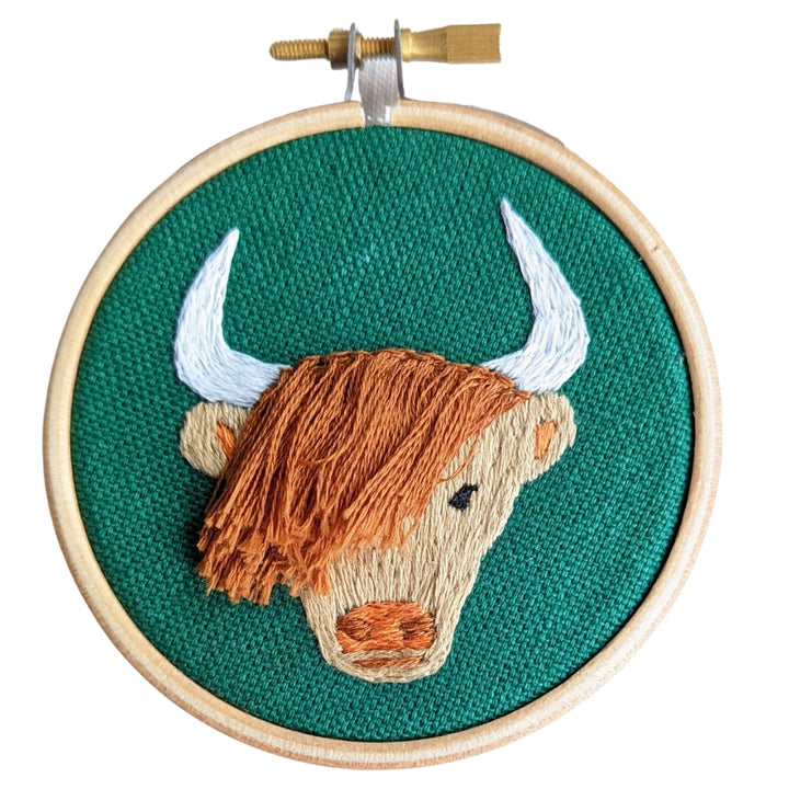 Mini Highland Coo Embroidery Kit