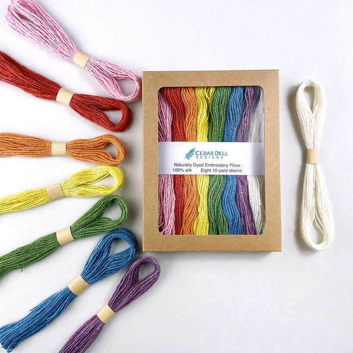 Natural Dyed Silk Embroidery Floss - Rainbow