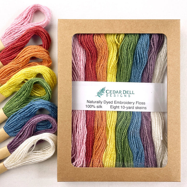 Natural Dyed Silk Embroidery Floss - Rainbow