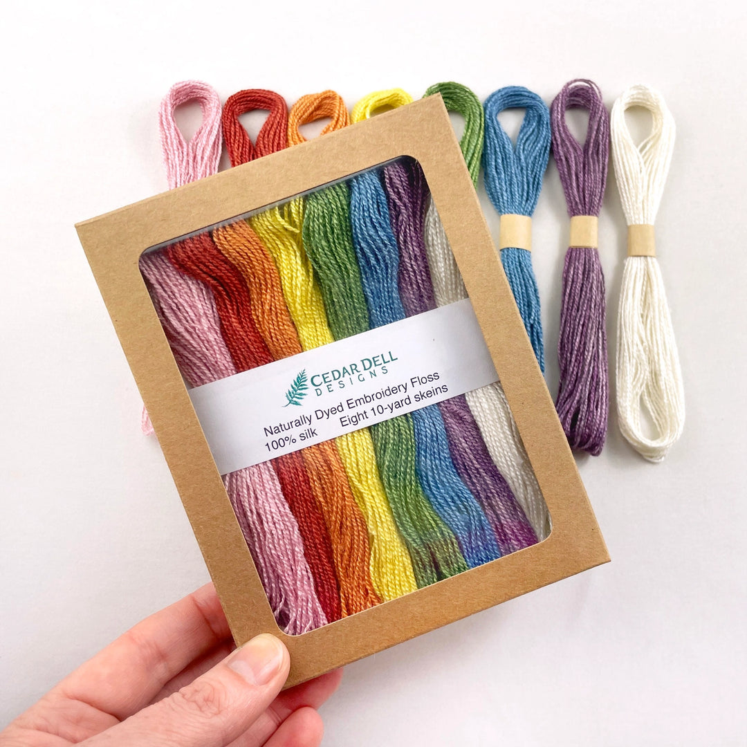 Natural Dyed Silk Embroidery Floss - Rainbow