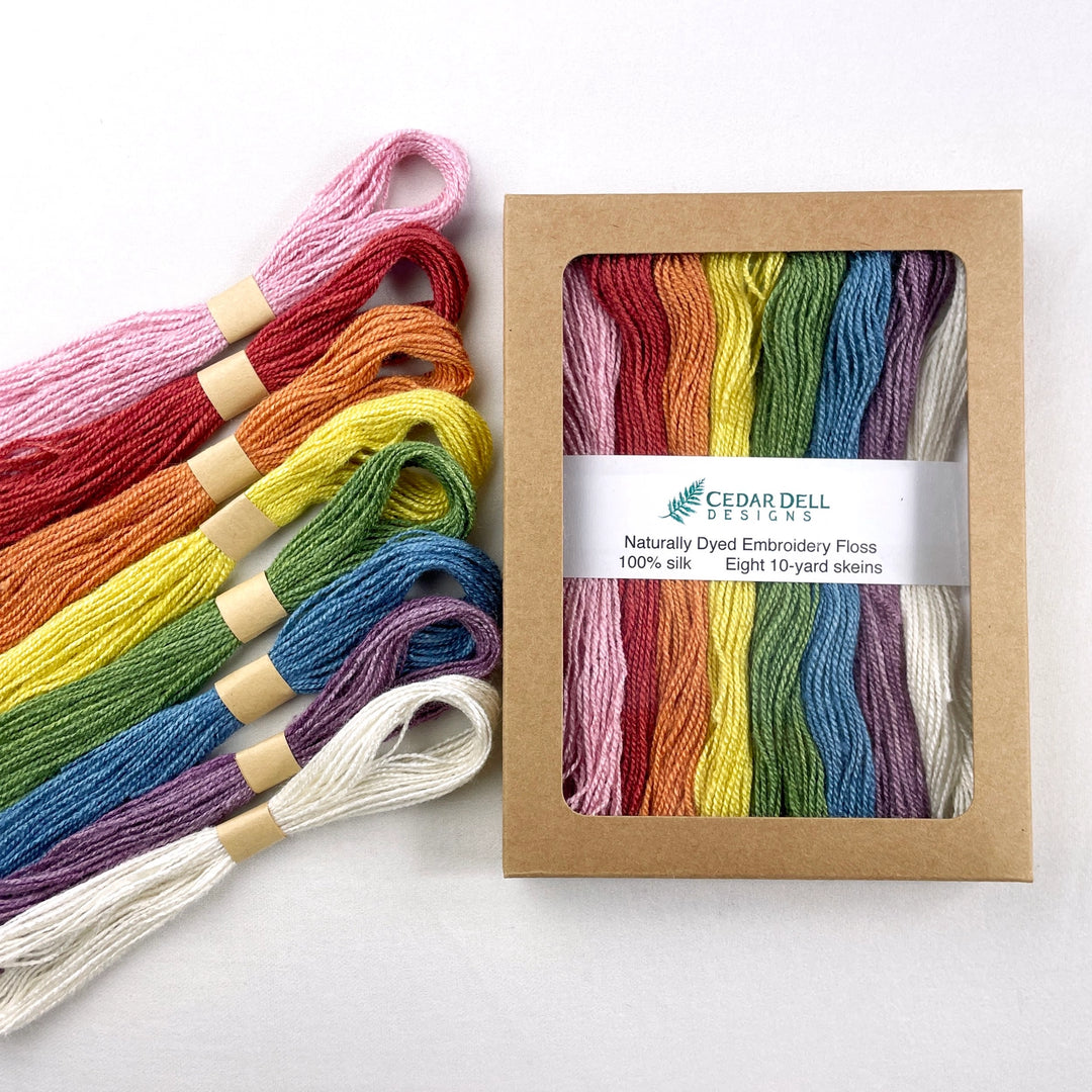 Natural Dyed Silk Embroidery Floss - Rainbow