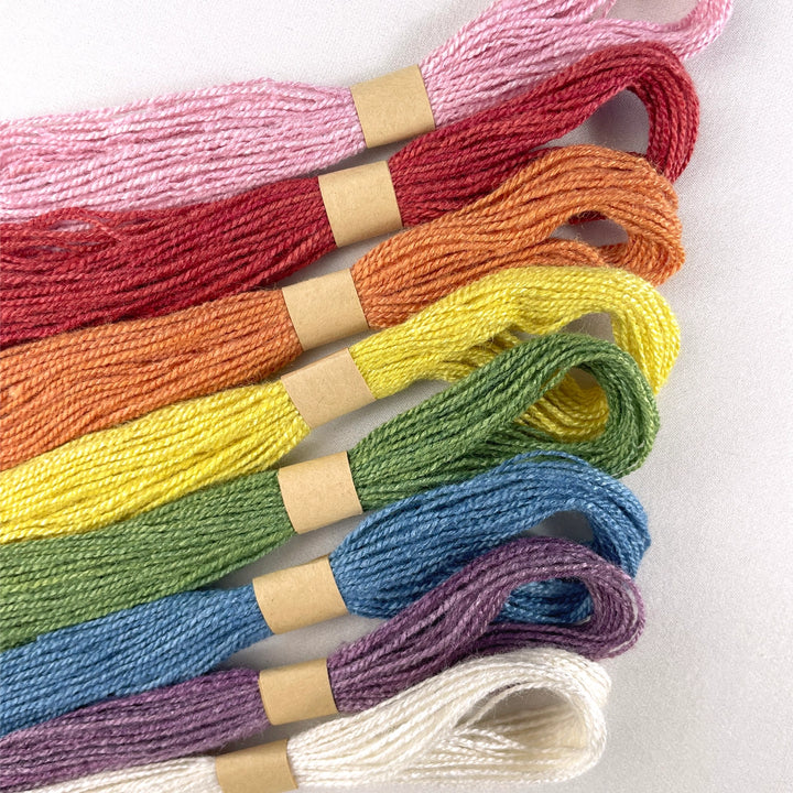 Natural Dyed Silk Embroidery Floss - Rainbow