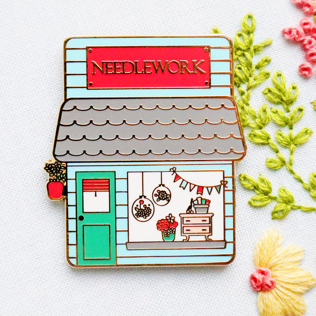 Needlework Shop Enamel Needle Minder