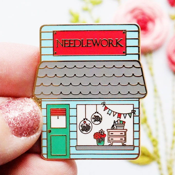 Needlework Shop Enamel Needle Minder