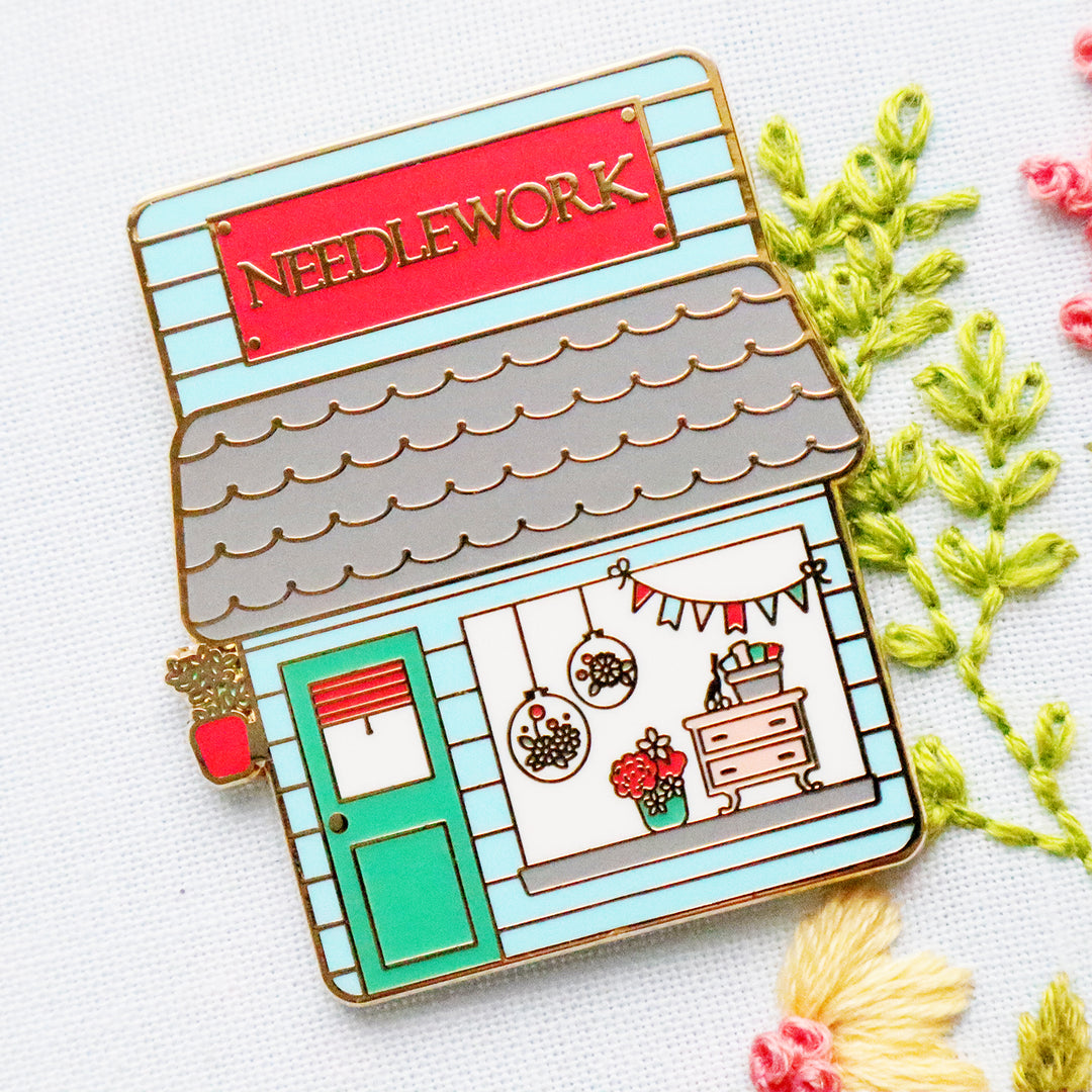 Needlework Shop Enamel Needle Minder