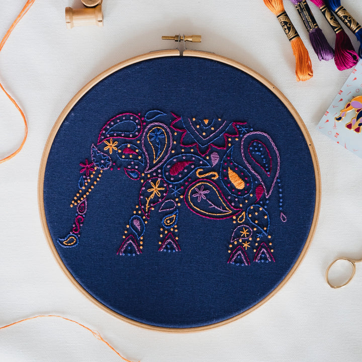 Paisley Elephant Embroidery Kit