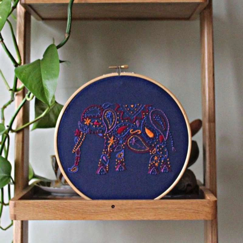 Paisley Elephant Embroidery Kit