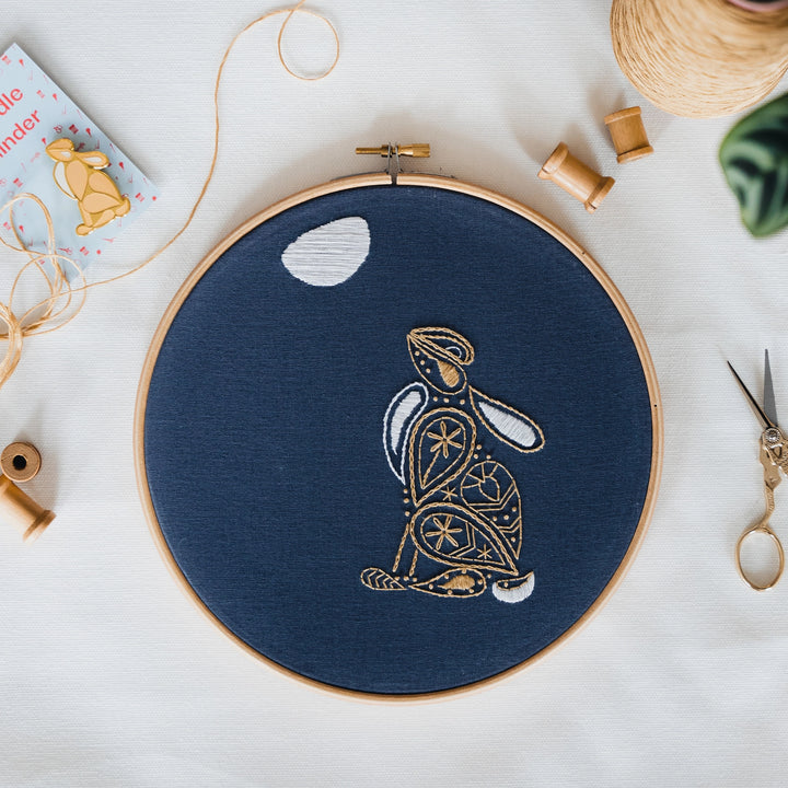 Moon Gazing Hare Embroidery Kit