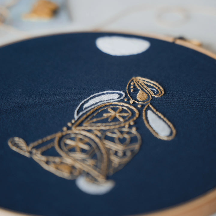 Moon Gazing Hare Embroidery Kit