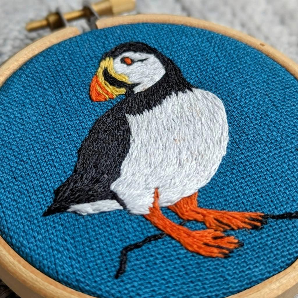 Mini Puffin Embroidery Kit