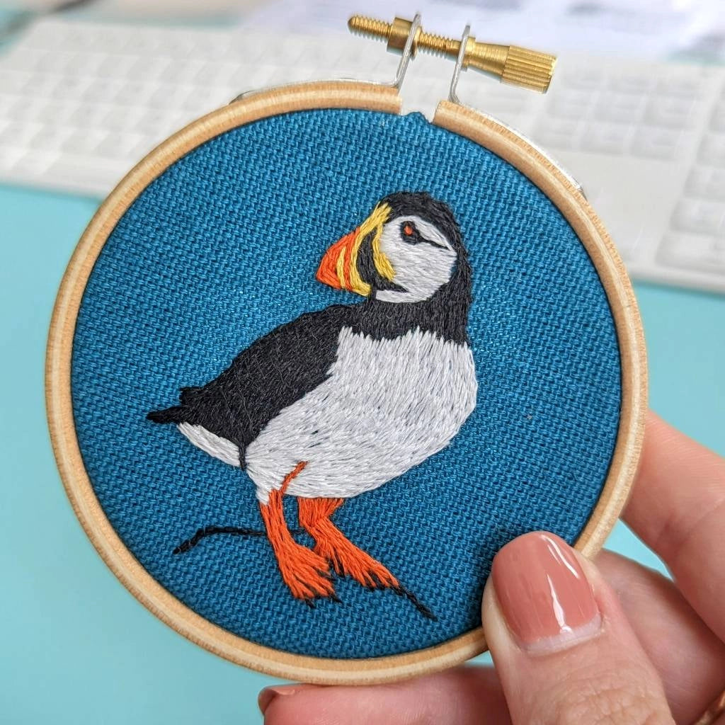 Mini Puffin Embroidery Kit