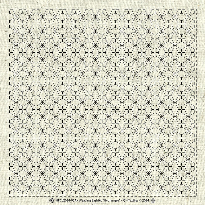 Kuguri-Sashi Sashiko Embroidery Sampler - Hydrangea