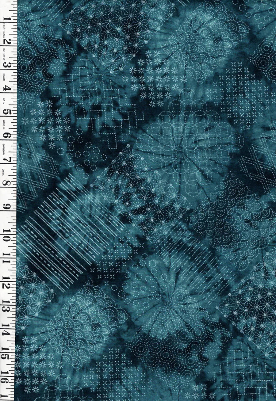 Japanese Cotton Fabric - Shibori Sashiko Patterns (SO5871B)