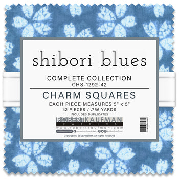 Shibori Blues 5" Square Charm Pack