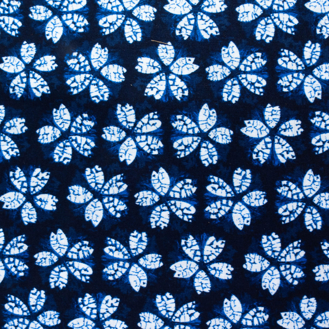 Shibori Blues Cotton Fabric - Sakura (SB57D81)