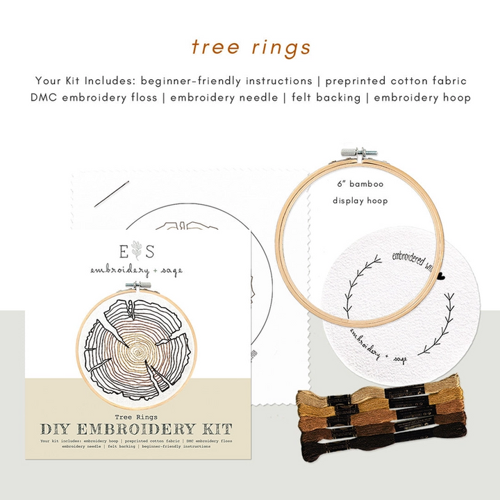 Tree Rings Embroidery Kit