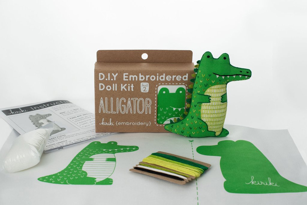 Alligator Plushie Embroidery Kit – Snuggly Monkey