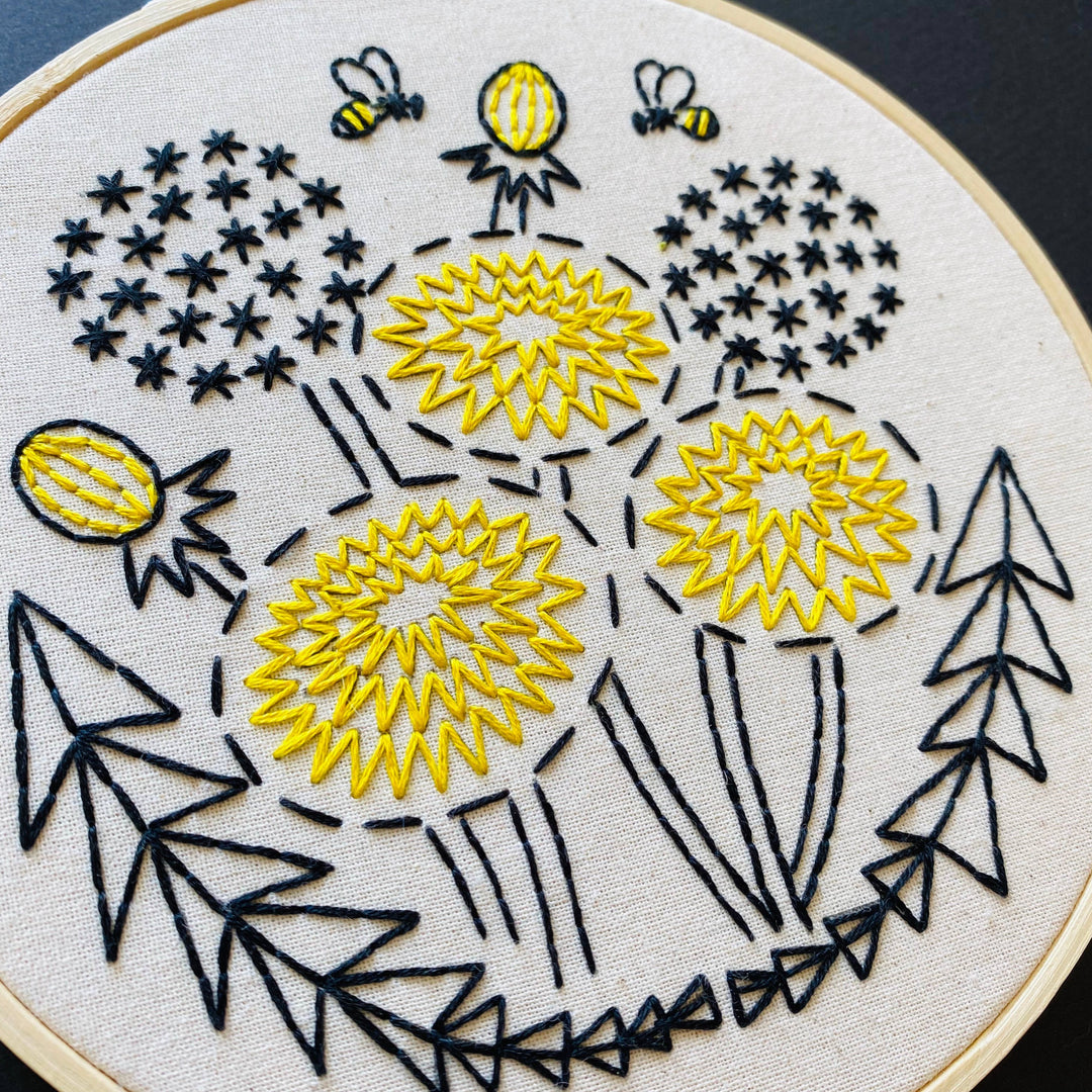 Dandelion DIY Kit Transparent Embroidery Kit Dandelion Embroidery Pattern  for Beginner Needlework Kit Handmade Cross Stitch Sewing Art Home Decor  Hand Embroidery Kits 