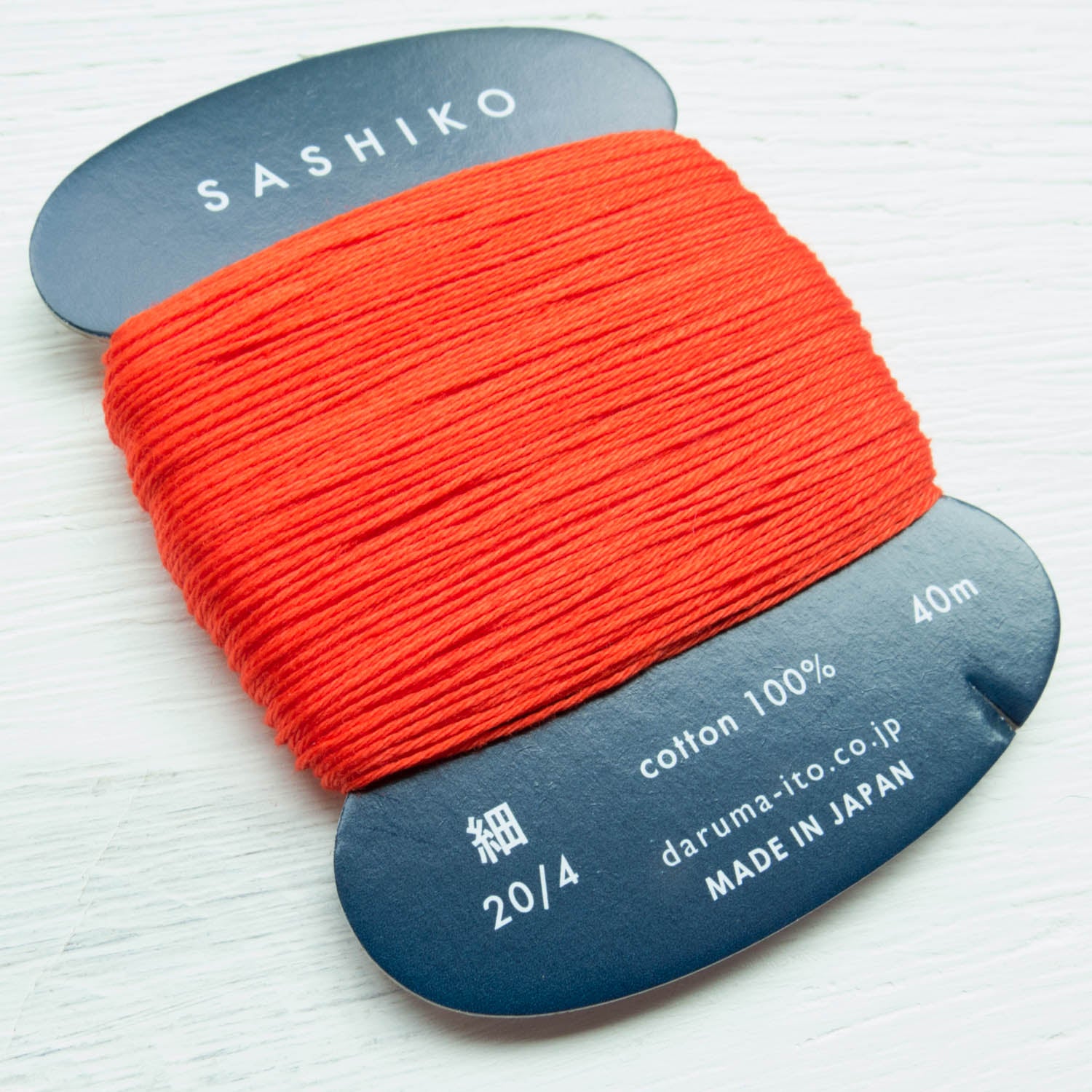 Daruma Carded Sashiko Thread - Bright Red (No. 212) Thin (20/4)