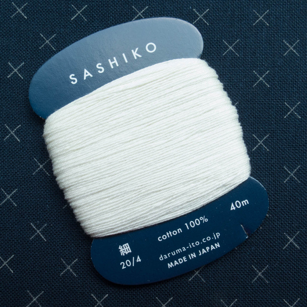 Daruma Carded Sashiko Thread - Off White (No. 202) Thin (20/4)