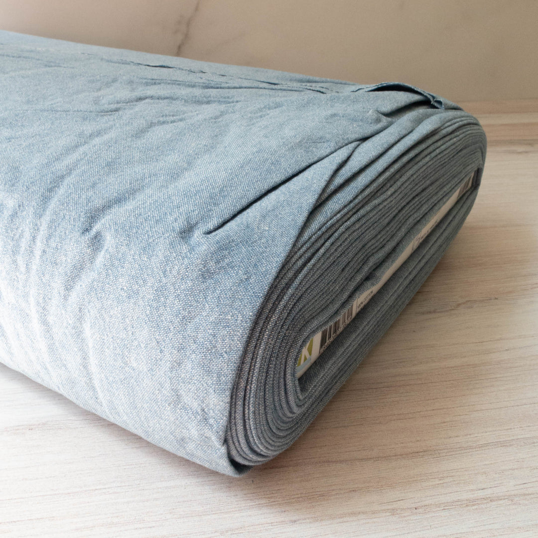Light Indigo Washed Chambray Fabric (4.5 oz) – Snuggly Monkey
