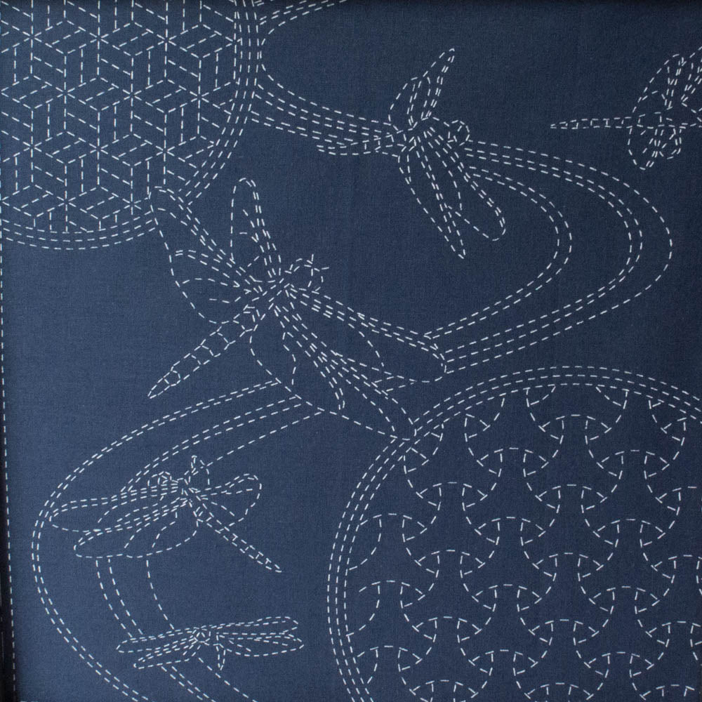 Pre-Printed Sashiko Fabric With Three Classic Patterns Sashiko