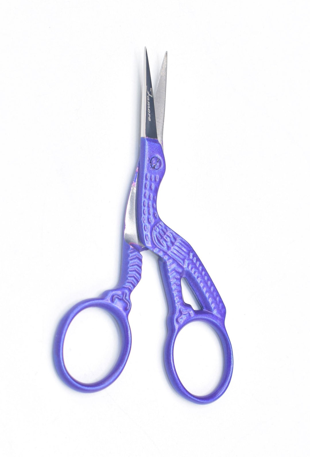 Metallic stork embroidery scissors