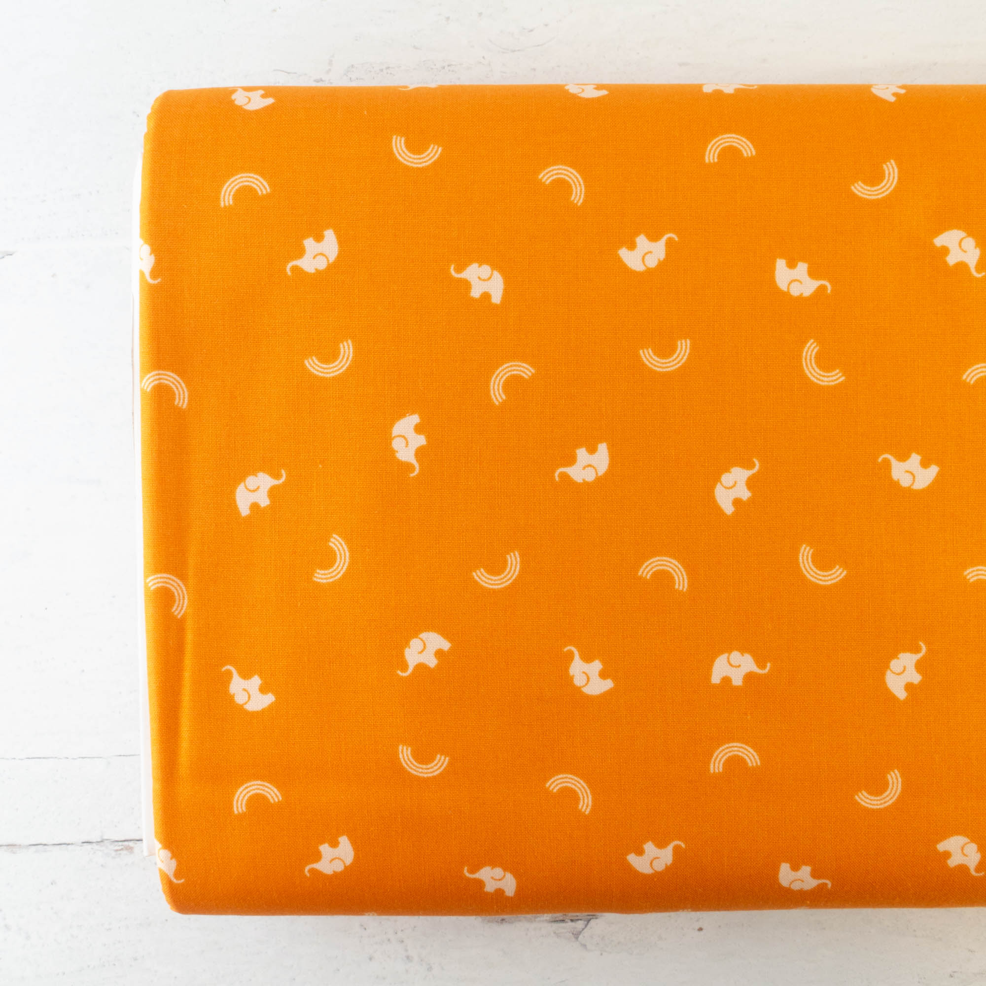 FIGO Fabrics Lucky Charms - Elephants in Orange – Snuggly Monkey