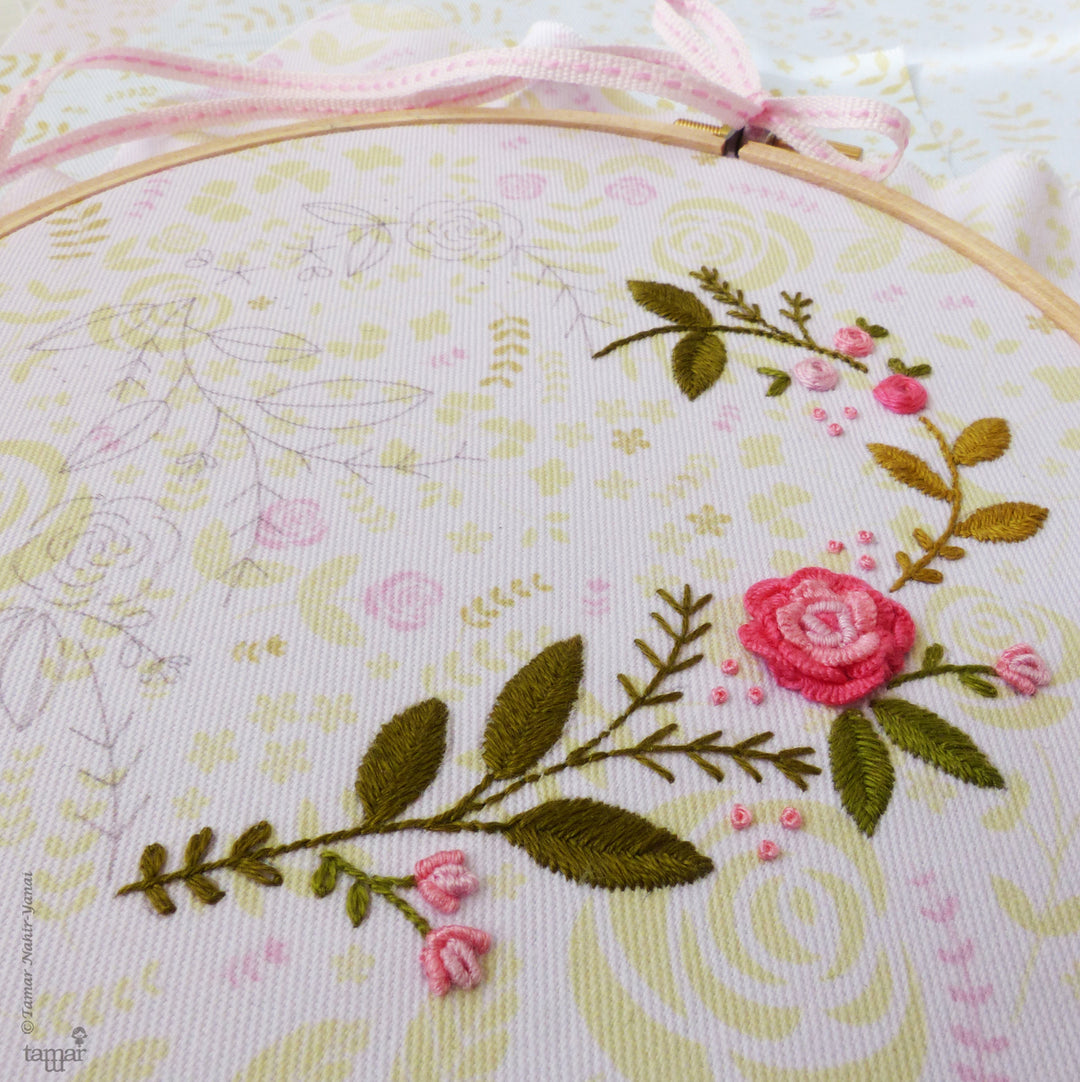 Embroidery kit 'Turquoise flowers' - Daphne's Diary